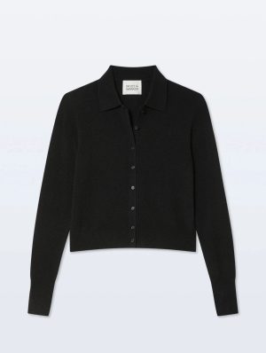 Cashmere Collard Cardigan Black