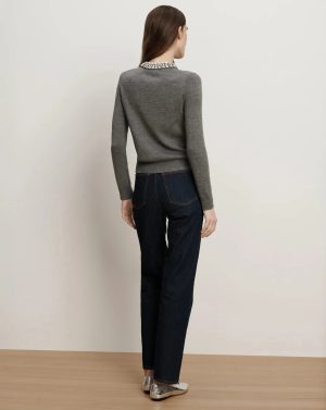 Daro Embellished Cardigan Dark Heather Grey