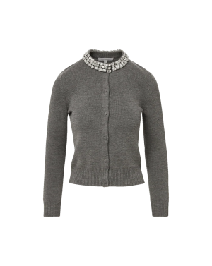 Daro Embellished Cardigan Dark Heather Grey