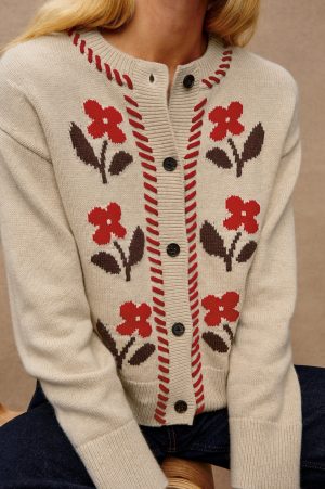Mavie Cardigan Carmine Floral