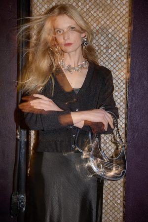 V-Neck Sparkle Cardigan Black