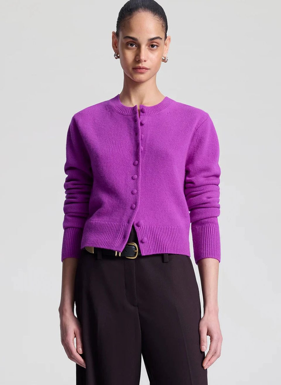 Skyler Cashmere Cardigan Fuchsia